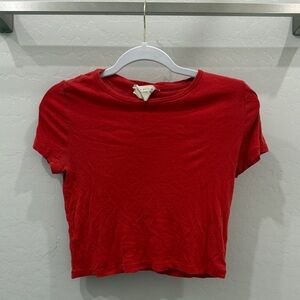Alice + Olivia Red Short Sleeve Tee